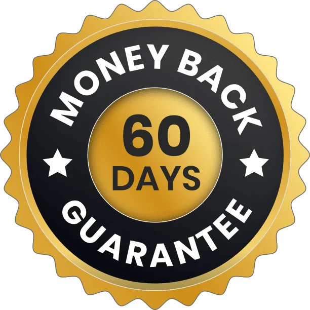 60-day money-back guarantee seal