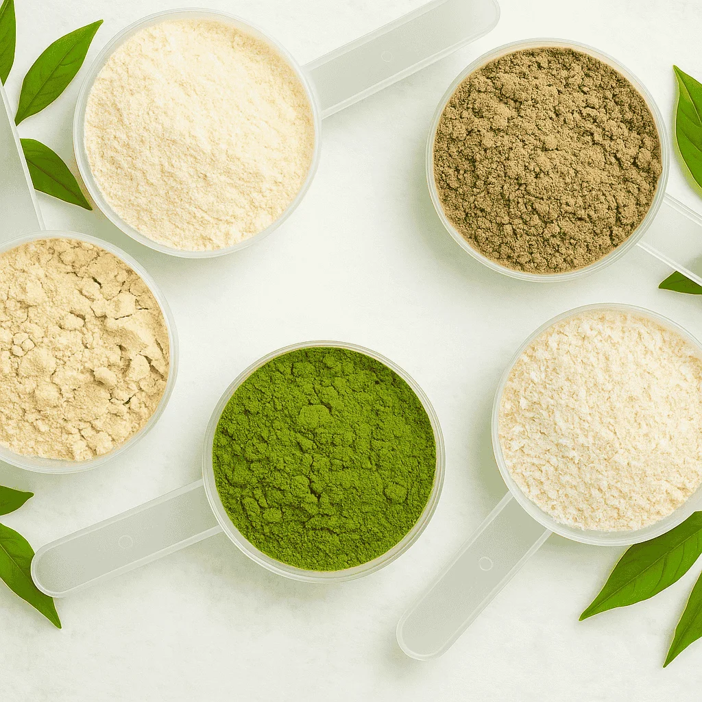 Scoops of the plant and mineral powders used in the ProDentim formula